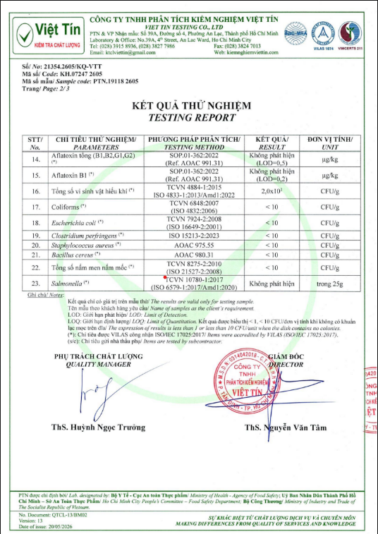 Giấy xác nhận công bố phù hợp quy định an toàn thực phẩm